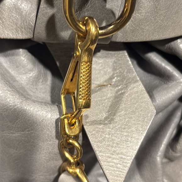 SOLD!!  MIU MIU Bow Bag Grey Leather Large 2-Way Shoulder Bag Crossbody Authen - Picture 12 of 13